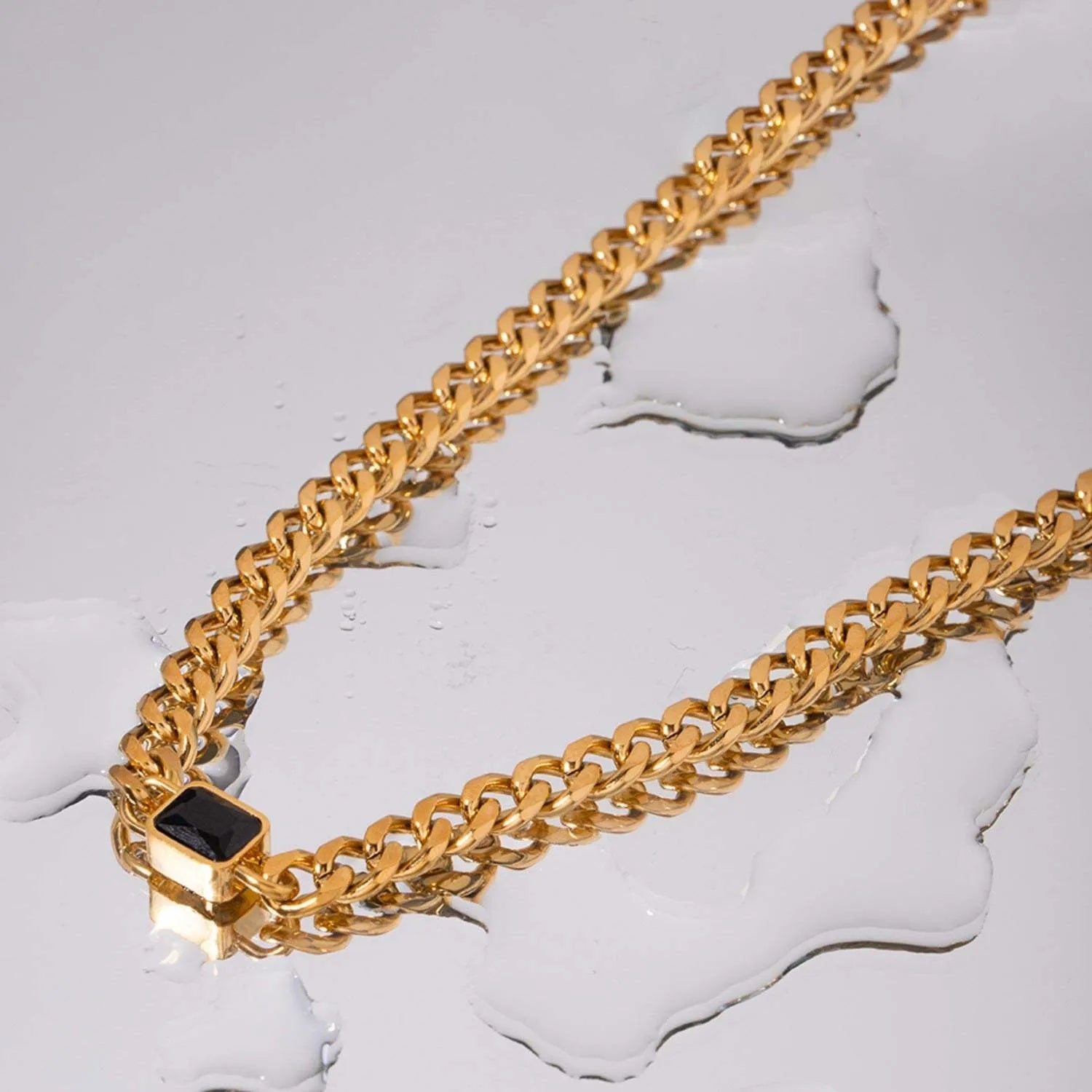 Zircon 18K Gold-Plated Chunky Chain Necklace Necklaces - Tophatter Daily Deals