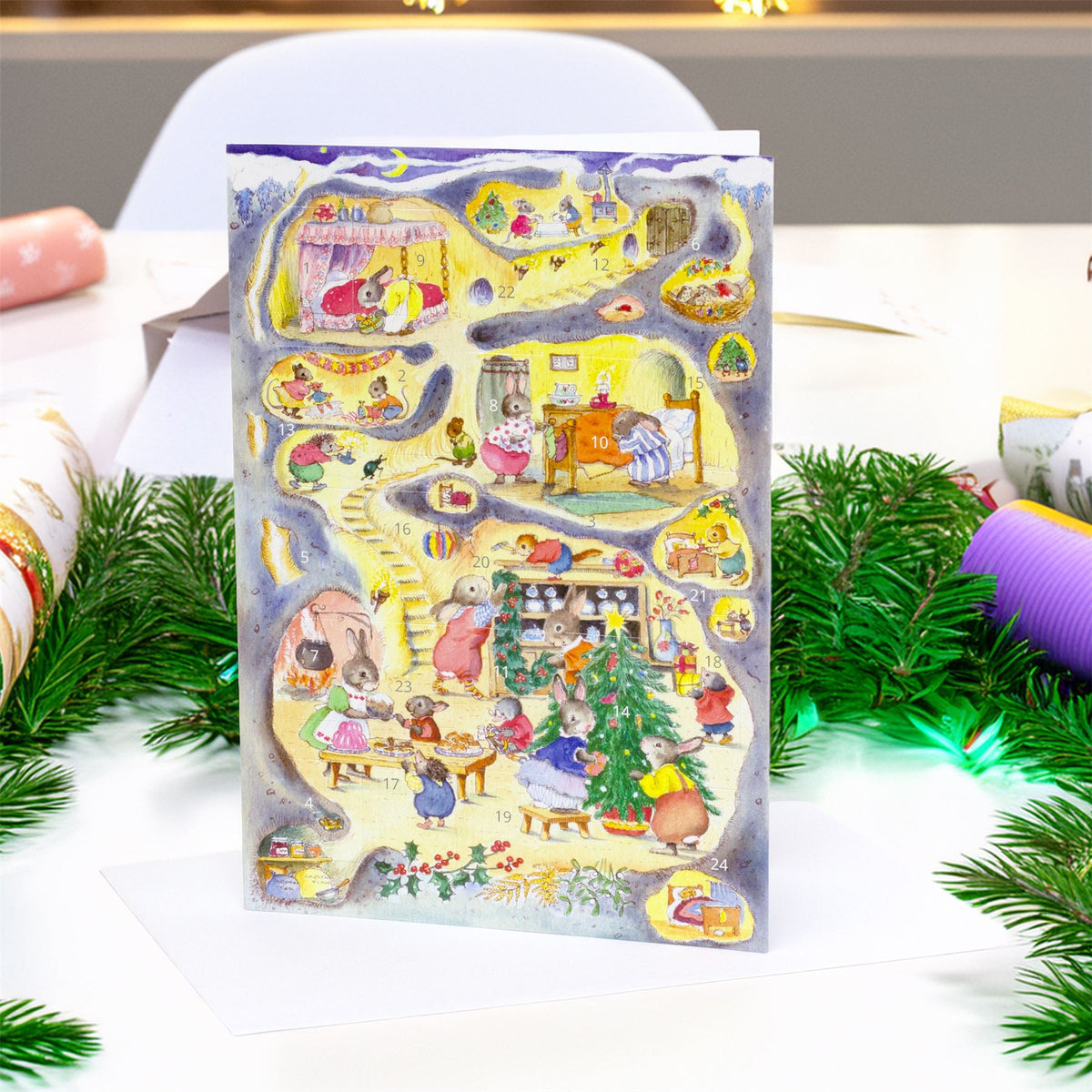 Rabbit Warren Advent Calendar Greetings Card | Christmas Advent Calendar - A5 Advent Calendar - Tophatter Daily Deals