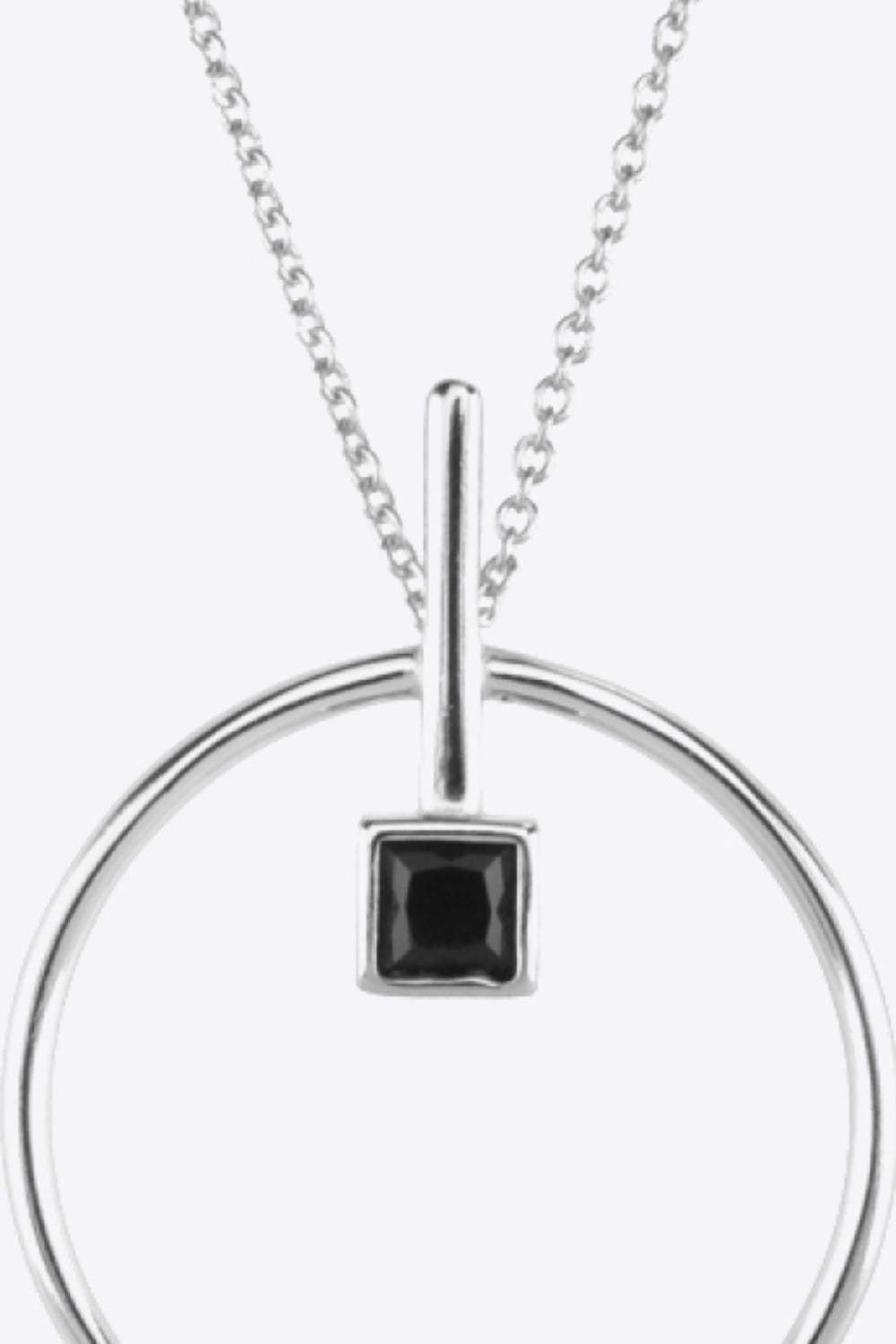 Black Zircon 925 Sterling Silver Necklace Necklaces - Tophatter Daily Deals