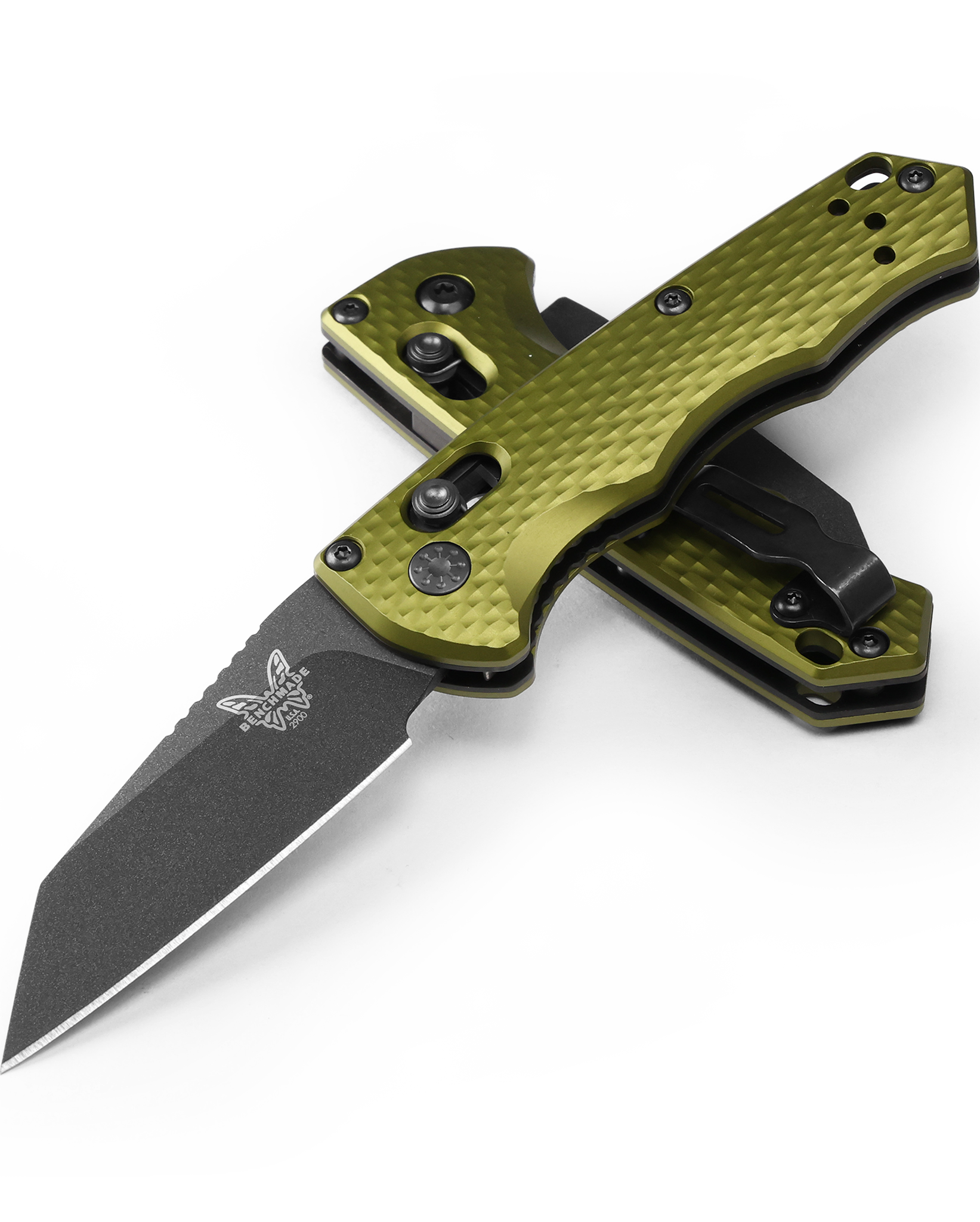 Benchmade Auto Immunity - CPM-M4 Blade - Woodland Green Aluminum Handle - 2900BK-2 Knives - Tophatter Daily Deals