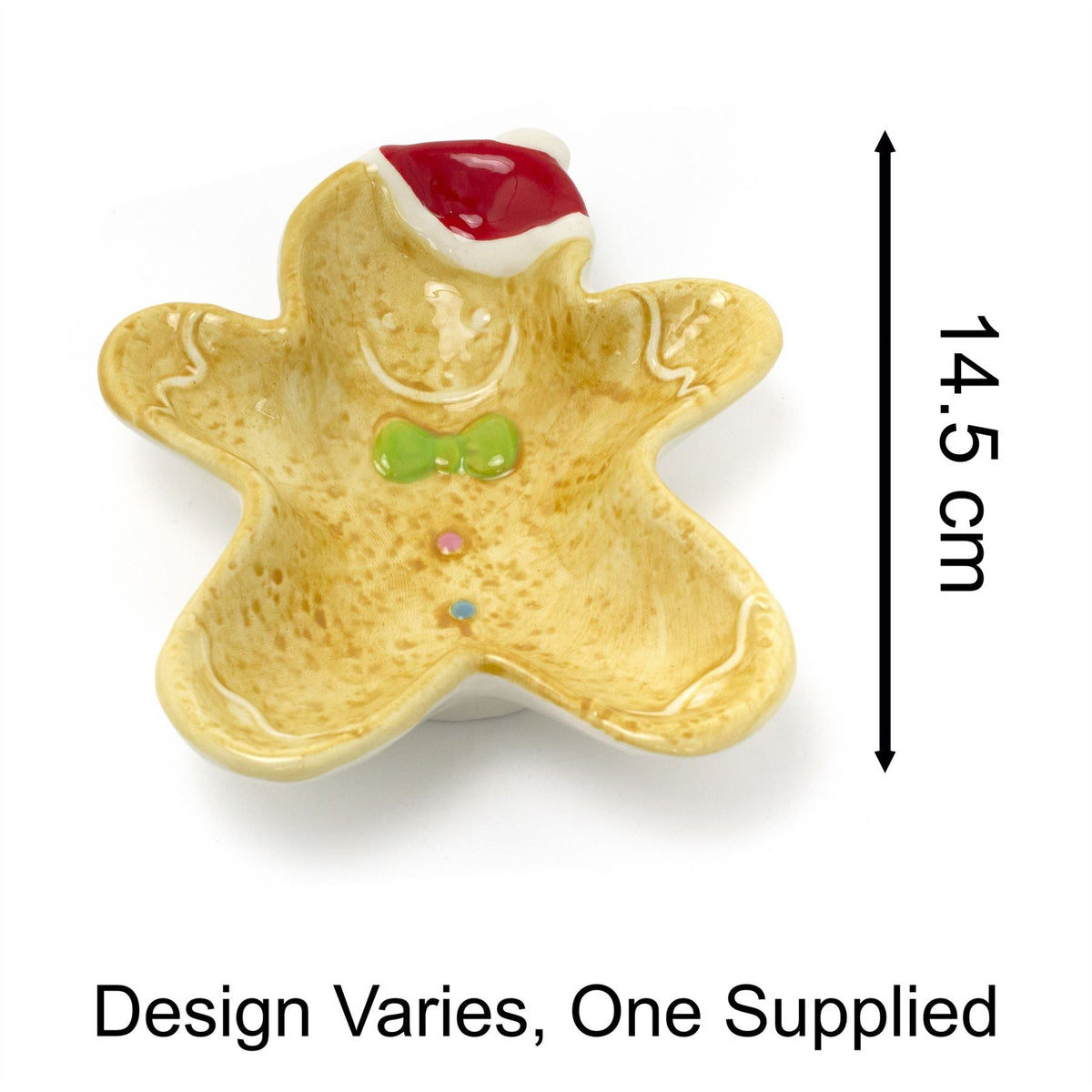 Ceramic Gingerbread Cookie Shaped Christmas Snack Bowl | Festive Serving Dish Bowl - Tophatter Daily Deals