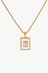 Square Pendant Twisted Chain Necklace White One Size Necklaces - Tophatter Daily Deals