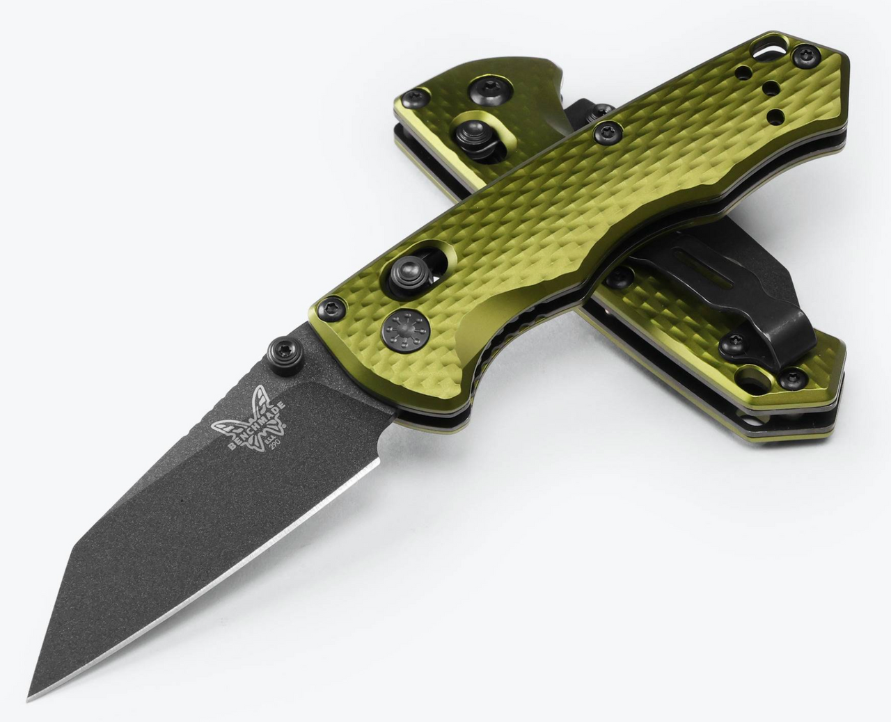 Benchmade Full Immunity - CPM-M4 Blade - Woodland Green Aluminum Handle - 290BK-2 Knives - Tophatter Daily Deals