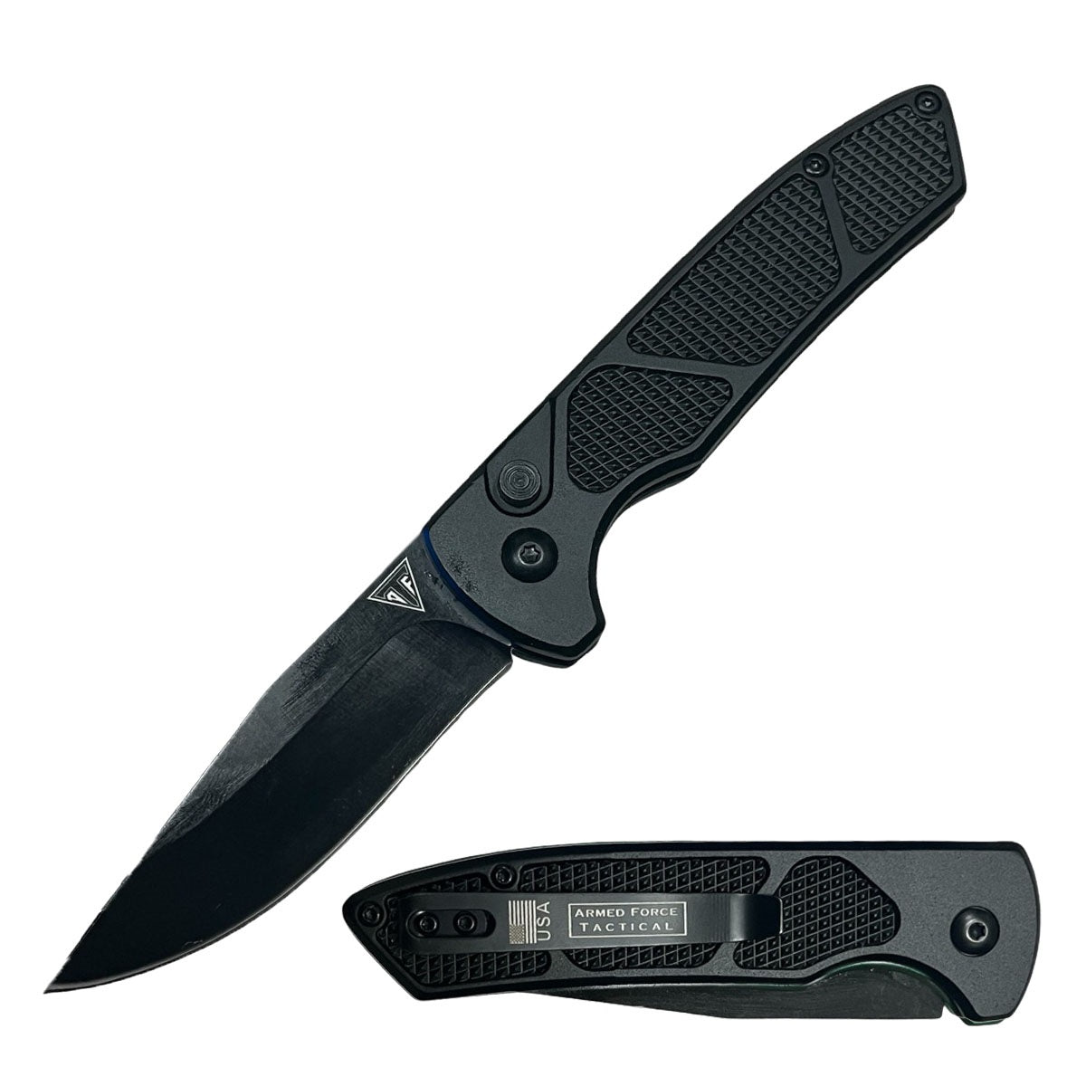 Black Ballistic Drop Point Blade SwitchBlade Automatic Pocket Knife Collectible Weapons - Tophatter Daily Deals