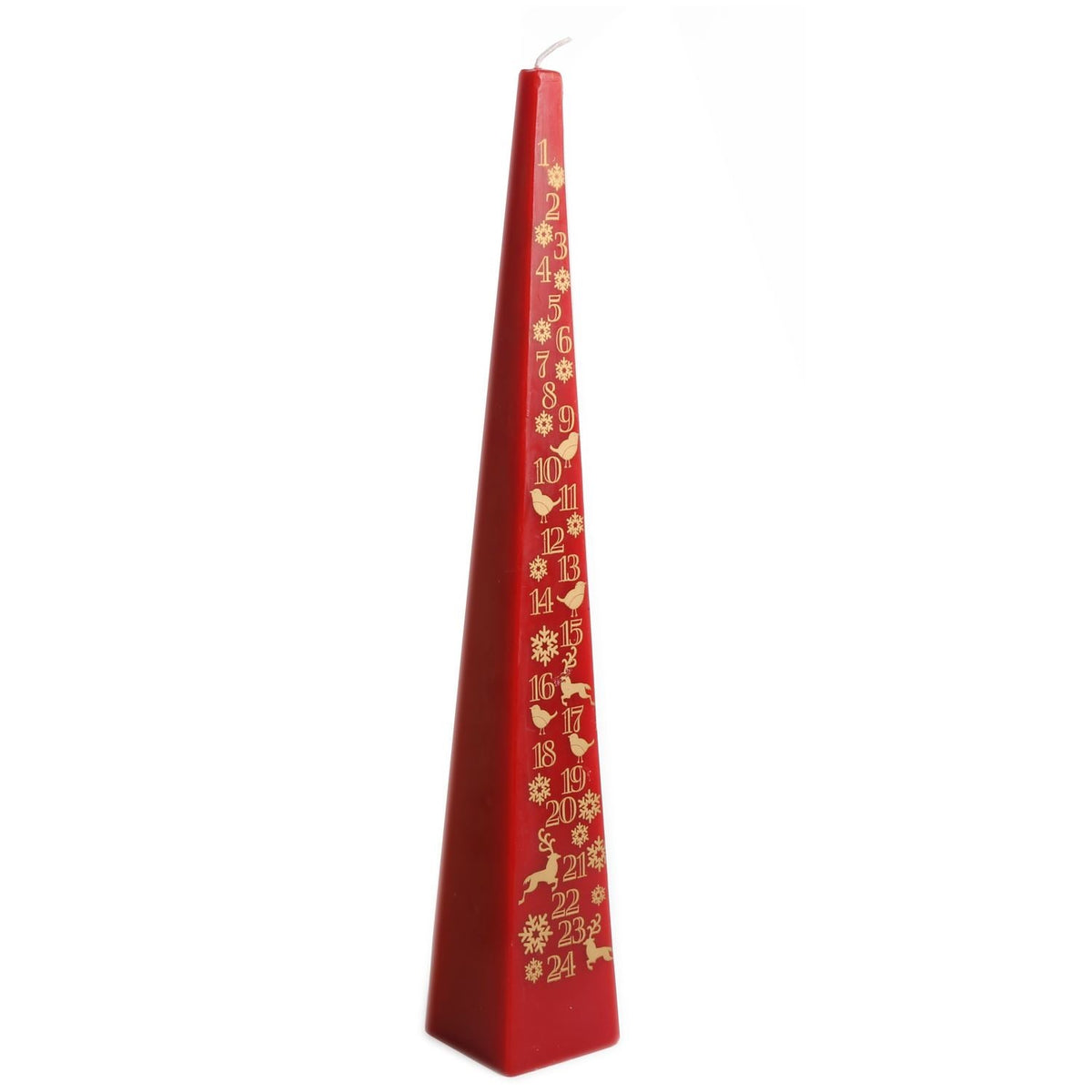 Pyramid Countdown To Christmas Advent Candle 33cm ~ Red Advent Candle - Tophatter Daily Deals