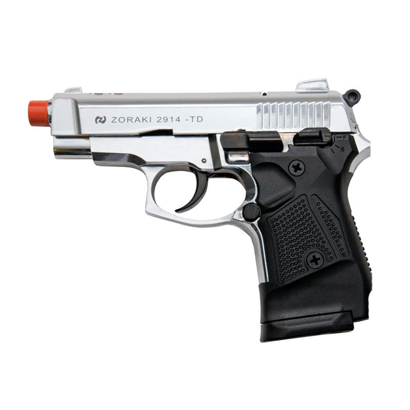 Zoraki 2914 Chrome - Semi Auto Front Firing 9mm Blank Gun - Tophatter's Weapons'N'Deals Blank Firing Replica Guns - Tophatter Daily Deals