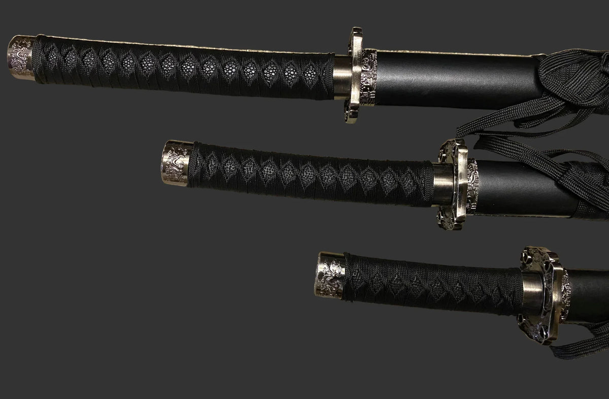 Black Dragon Display (Straight) Katana Triple Set