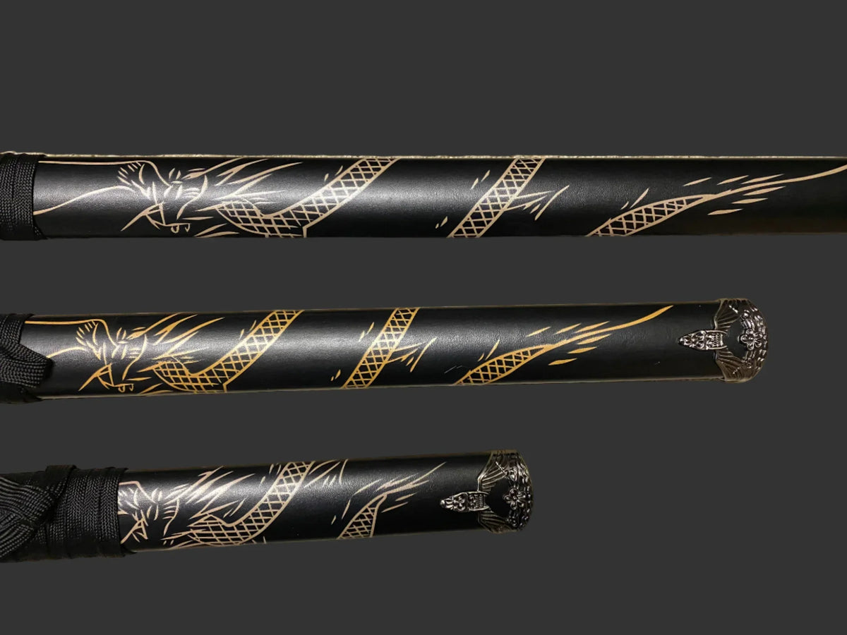 Black Dragon Display (Straight) Katana Triple Set