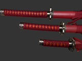 Red Dragon Display (Straight) Katana Triple Set Katana - Tophatter Daily Deals