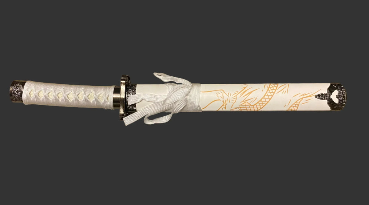 White Dragon Display (Straight) Katana Triple Set Katana - Tophatter Daily Deals