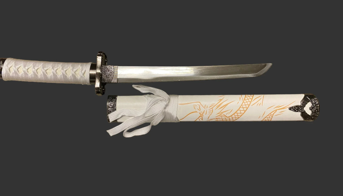 White Dragon Display (Straight) Katana Triple Set Katana - Tophatter Daily Deals