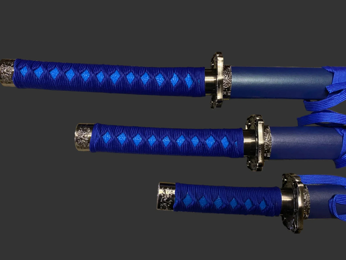 Blue Dragon Display (Straight) Katana Triple Set Katana - Tophatter Daily Deals