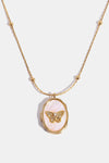 Butterfly Shell Pendant Copper Necklace Gold One Size Necklaces - Tophatter Daily Deals