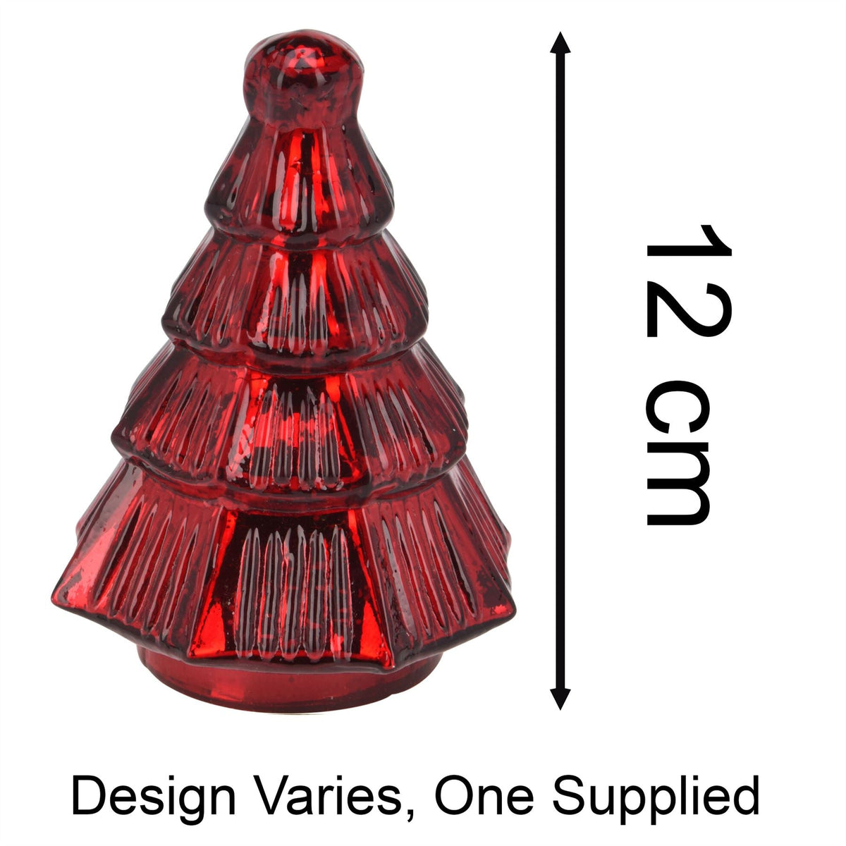 Red Glass Christmas Tree | Freestanding Mottled Red Tree Ornament - 13cm Ornament - Tophatter Daily Deals