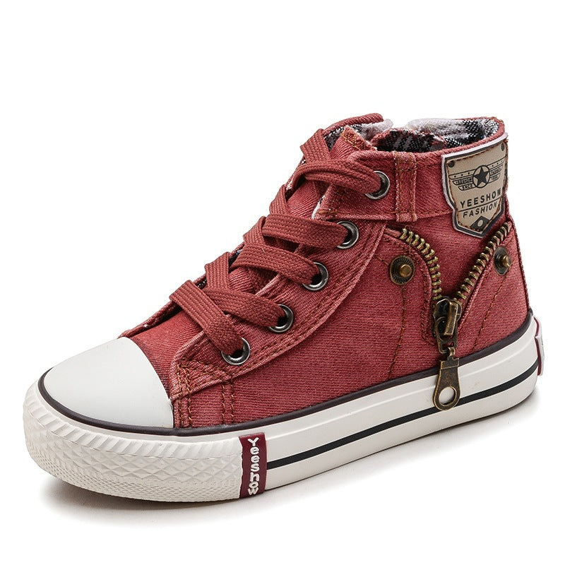 Autumn Expert Skill Children Casual Shoes Boys Girls Sport Shoes Breathable Denim Sneakers Kids Canvas Shoes Baby Boots Orange Red 0 - Tophatter Daily Deals