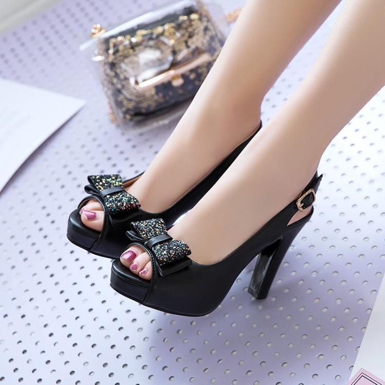 Bow high heel women shoes 0 - Tophatter Daily Deals