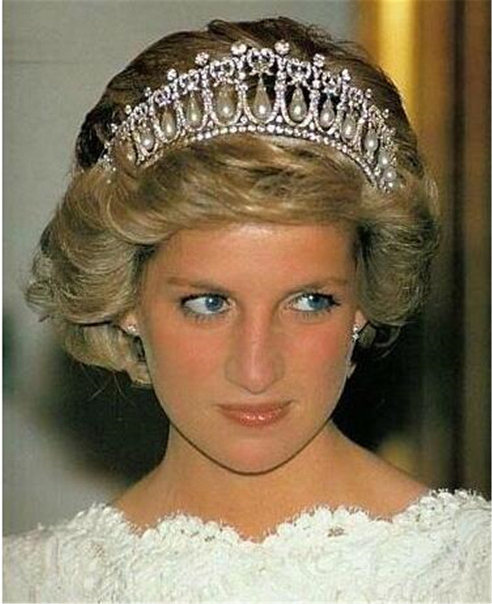 Bridal Crown Rhinestone Pearl Water Drop Hair Accessories Wedding Dress Ornaments 0 - Tophatter Daily Deals