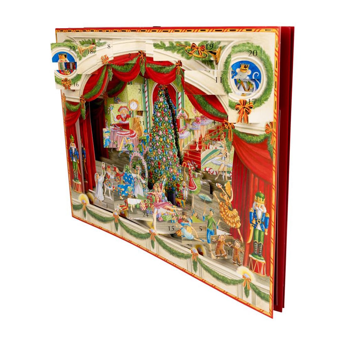 3D Ballet Christmas Advent Calendar - Glittered Pop-Up Theatre with 24 Doors - 43x32cm Advent Calendar - Tophatter Daily Deals