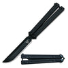 Black Aluminum Handle Ball Bearing Balisong Butterfly Knife - TOPHATTER'S ARMORY DEALS Collectible Weapons - Tophatter Daily Deals
