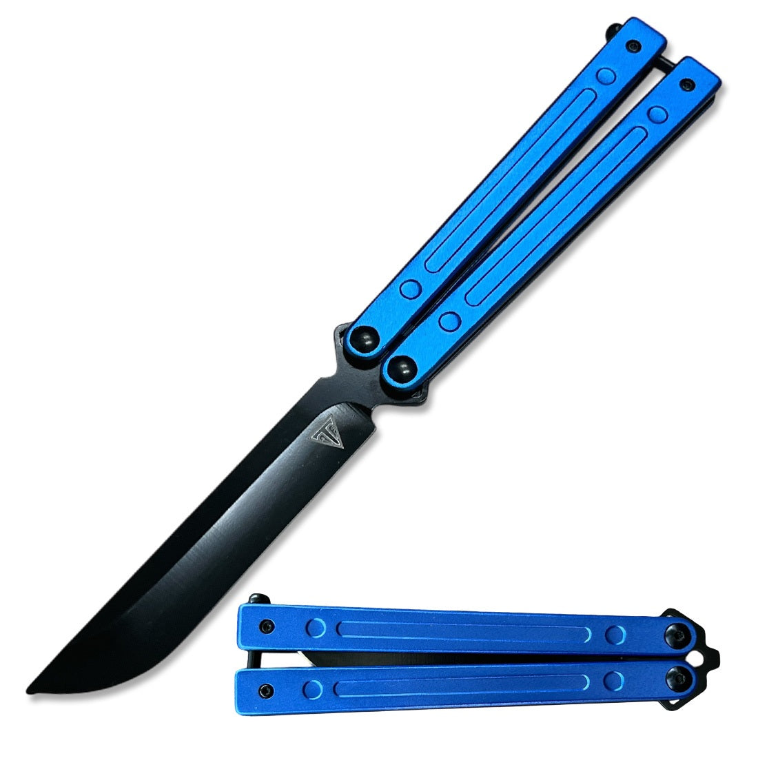 Blue Aluminum Handle Ball Bearing Practice Butterfly Trainer - Tophatter's Guns'N'Weapons Store Collectible Weapons - Tophatter Daily Deals