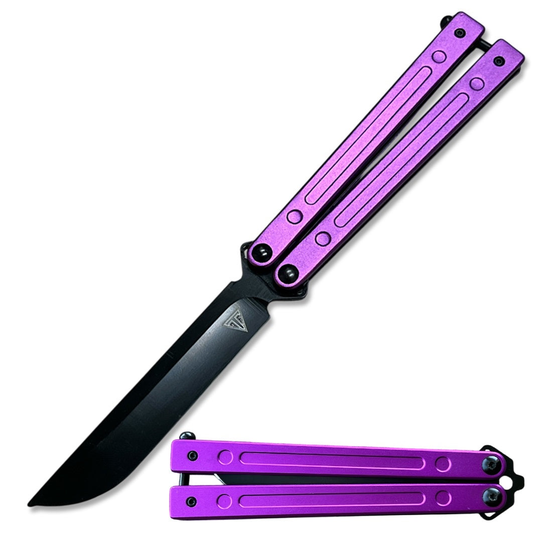 Purple Aluminum Handle Ball Bearing Practice Butterfly Trainer - TOPHATTER'S ARMORY DEALS Collectible Weapons - Tophatter Daily Deals