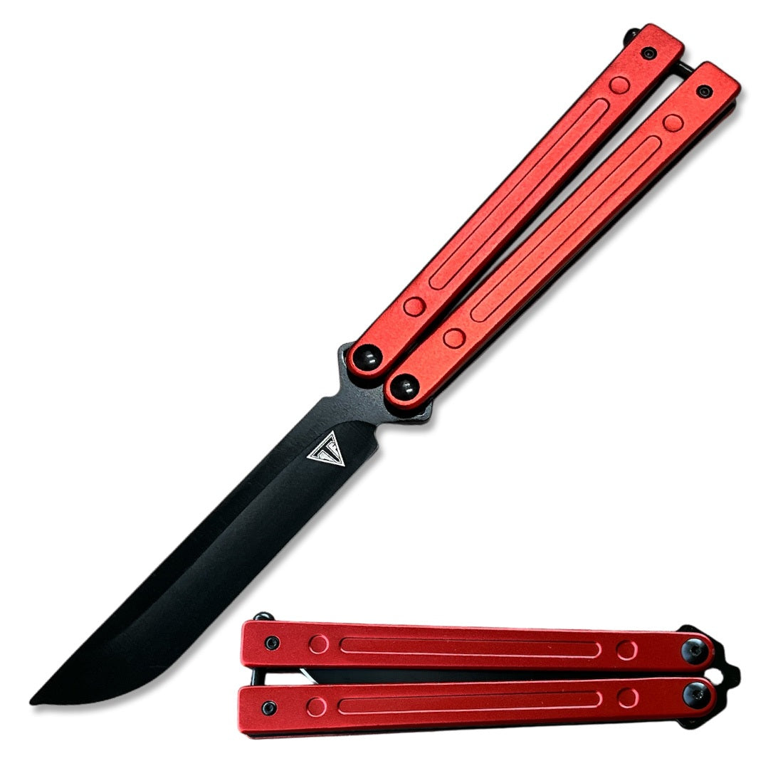 Red Aluminum Handle Ball Bearing Practice Butterfly Trainer Collectible Weapons - Tophatter Daily Deals