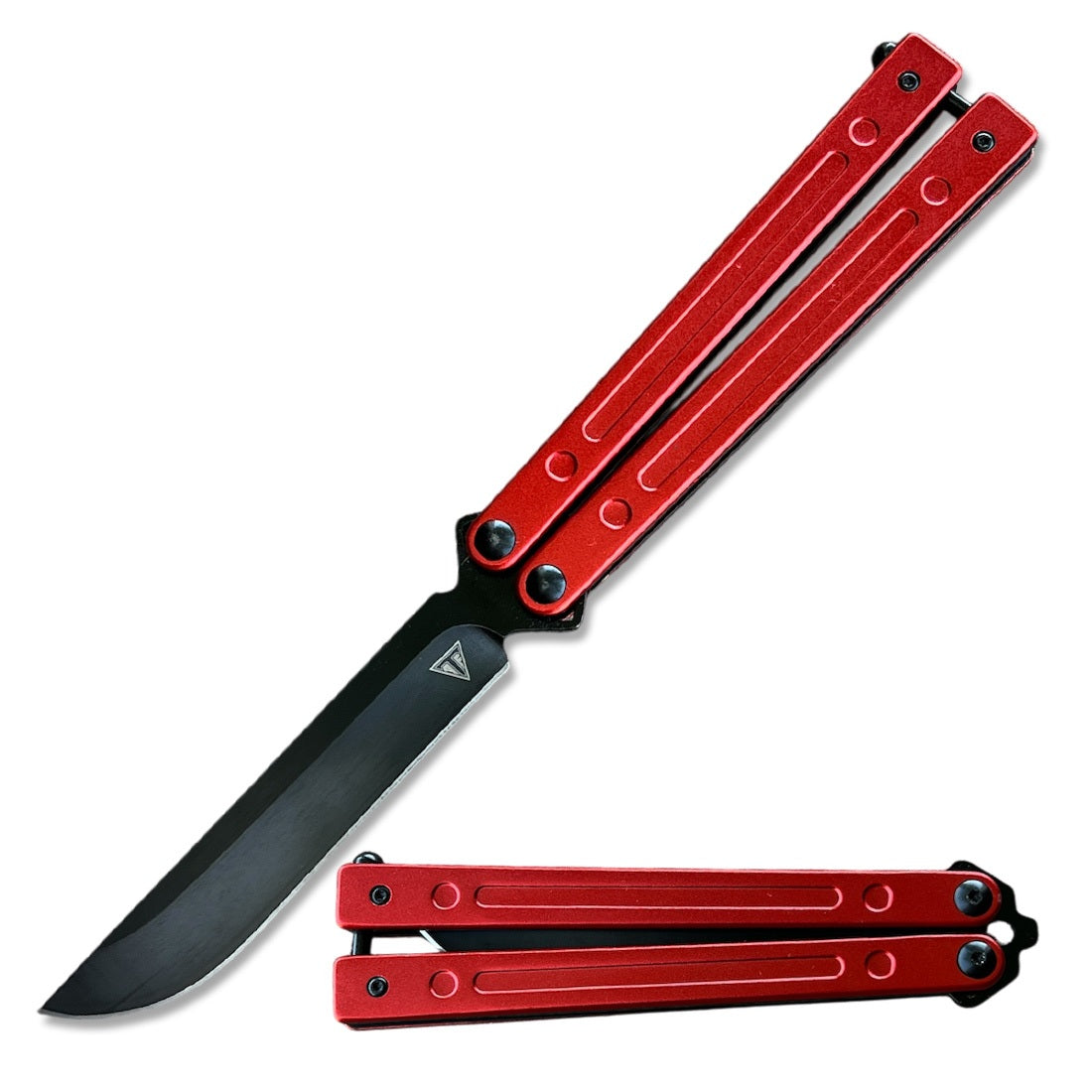 Red Aluminum Handle Ball Bearing Balisong Butterfly Knife Collectible Weapons - Tophatter Daily Deals