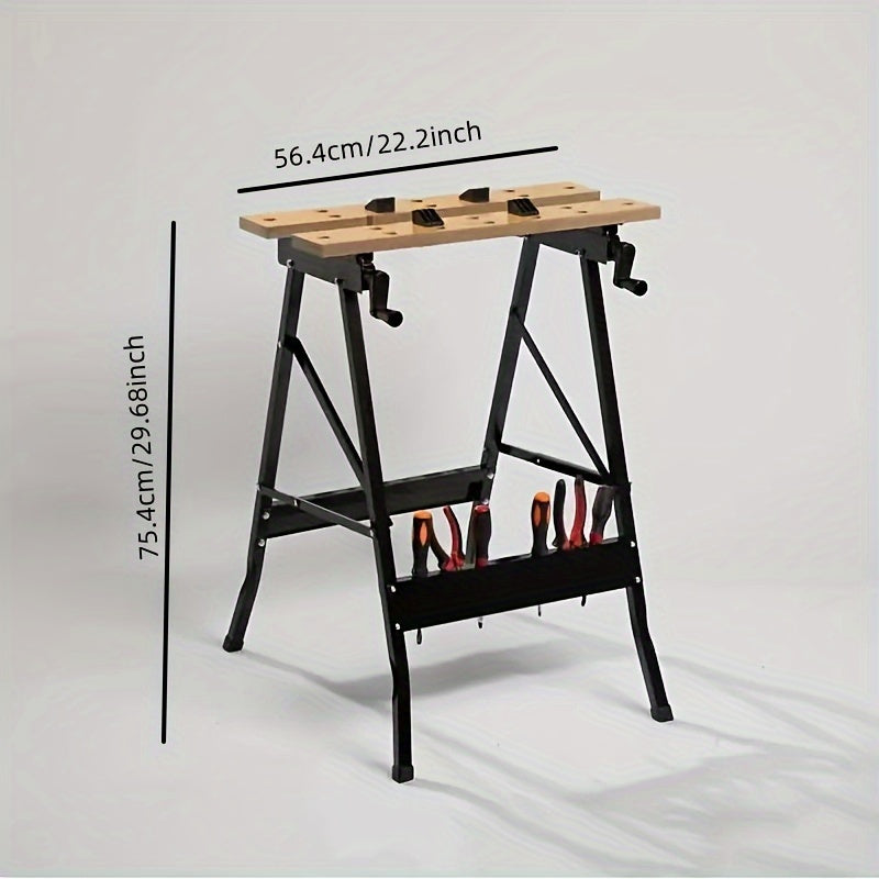 Folding Woodworking Workbench Tool Table with Storage Work Benches - Tophatter Daily Deals