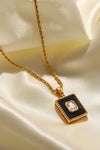 Square Pendant Twisted Chain Necklace Necklaces - Tophatter Daily Deals