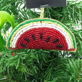 Watermelon Beaded Christmas Tree Bauble | Colourful Fruit-shaped Tree Ornaments Baubles - Tophatter Daily Deals