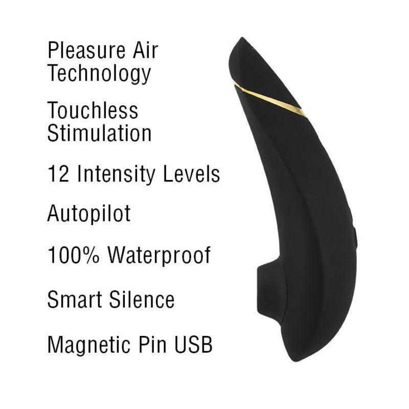 Womanizer Premium Clitoral Stimulator in Black & Gold Clitoral Stimulator - Tophatter Daily Deals