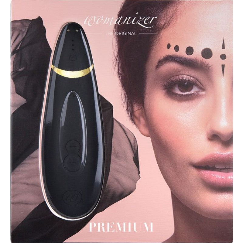 Womanizer Premium Clitoral Stimulator in Black & Gold Clitoral Stimulator - Tophatter Daily Deals