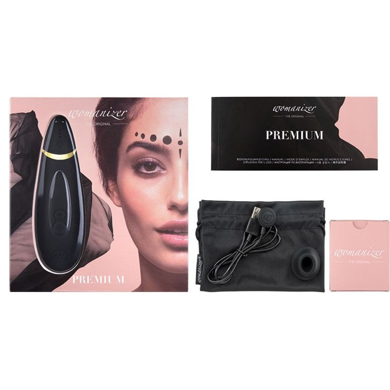 Womanizer Premium Clitoral Stimulator in Black & Gold Clitoral Stimulator - Tophatter Daily Deals