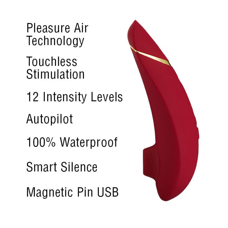 Womanizer Premium Clitoral Stimulator in Red & Gold Clitoral Stimulator - Tophatter Daily Deals