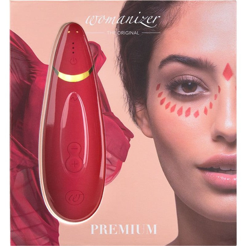 Womanizer Premium Clitoral Stimulator in Red & Gold Clitoral Stimulator - Tophatter Daily Deals