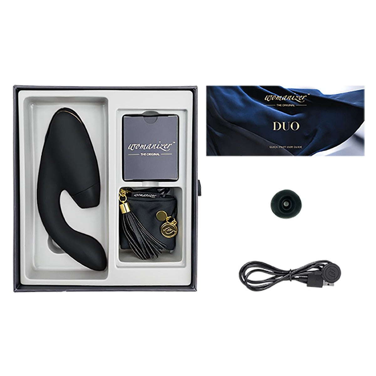 Womanizer DUO Clitoral G-Spot Vibrator in Black Clitoral G-Spot Vibrator - Tophatter Daily Deals