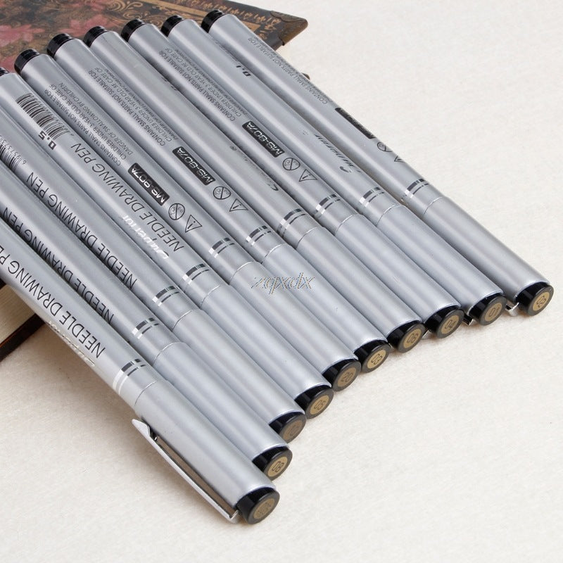 10 Tip Sizes Micron Neelde Drawing Pen Waterproof Pigment Fi 10pc 0 - Tophatter Daily Deals