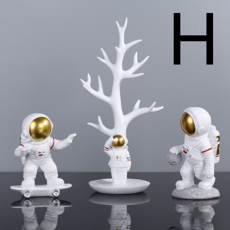 Astronaut Spaceman Decoration TV Cabinet Wine Cabinet Book H Gold 0 - Tophatter Daily Deals