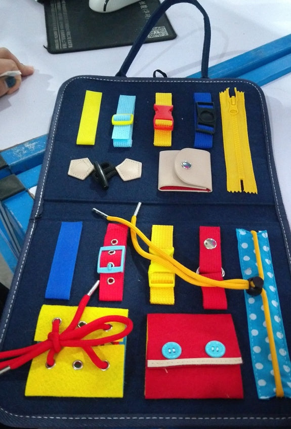 Baby learning dressing buckle zipper learning board 0 - Tophatter Daily Deals