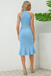 Ruffled Grecian Neck Dress Cocktail Dresses - Tophatter Daily Deals