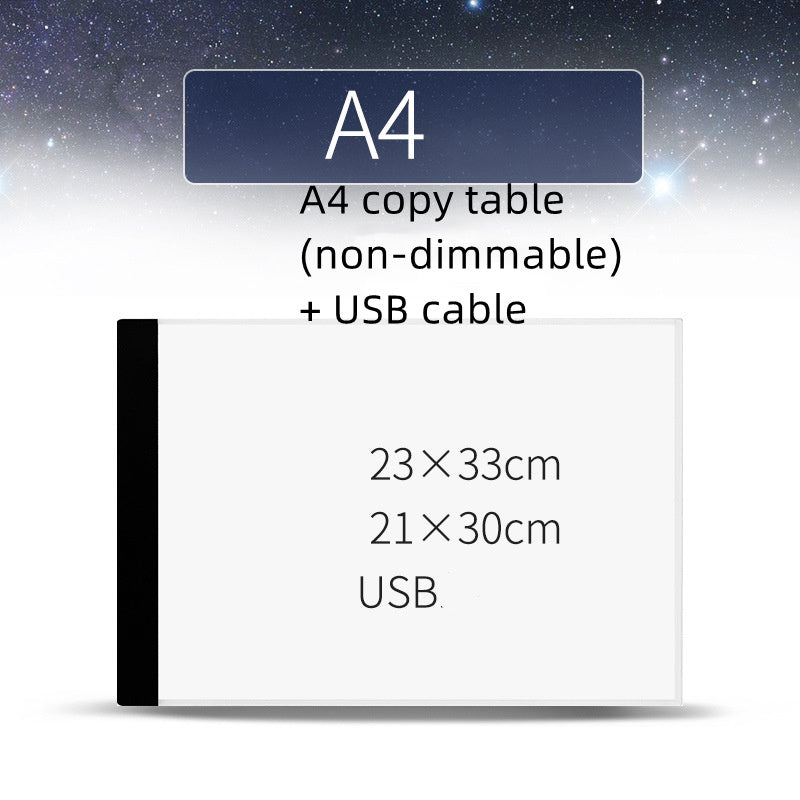 A4 Copy Table LED Copy Table Light-emitting Board Black A4 non dimmable plus USB USB 0 - Tophatter Daily Deals