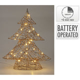 Gold Christmas Tree Light | Gold Wire LED Standing Tree Decoration - 30cm LED Light - Tophatter Daily Deals