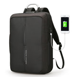 BLACK Men's backpack rechargeable usb computer bag Black 0 - Tophatter Daily Deals