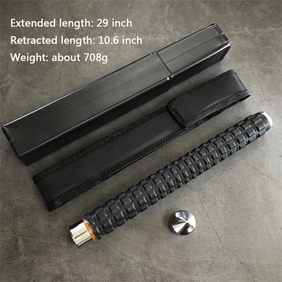 Self-defense three-section telescopic stick Silver 29 inch - Tophatter Daily Deals