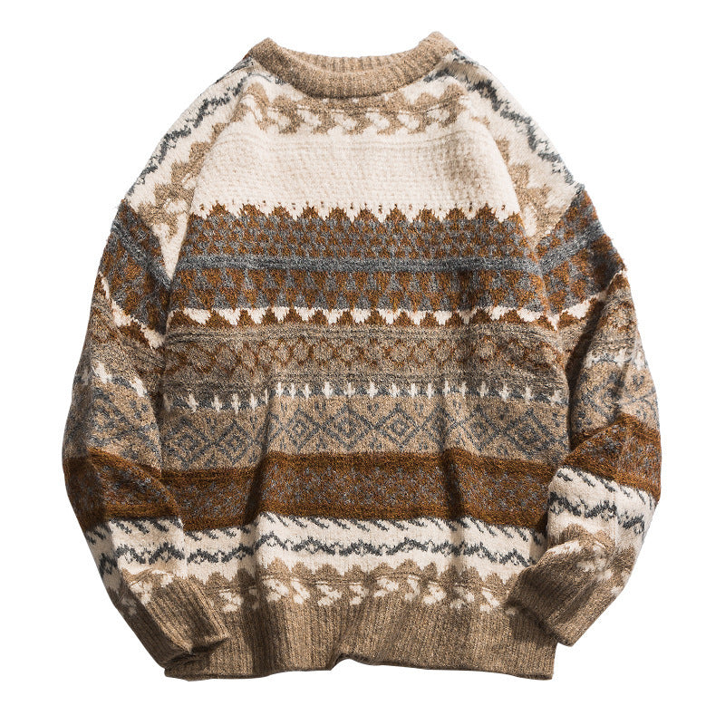 Warm Relaxed Men's Sweater - Boxy Jacquard Knit, Winter 3D Changing Face Moving Picture Frame - Tophatter Daily Deals