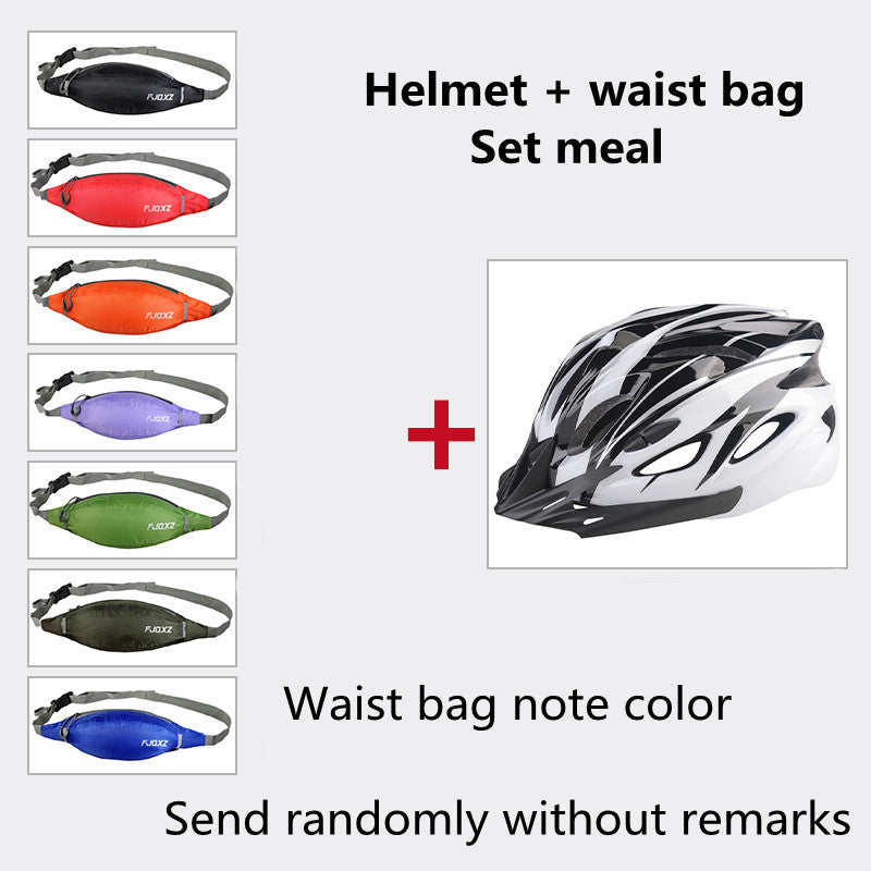 Bicycle Helmet Male Mountain Bike Road Wheel Sliding Balance Bike Breathable Riding Equipment Black and white package One Size 0 - Tophatter Daily Deals