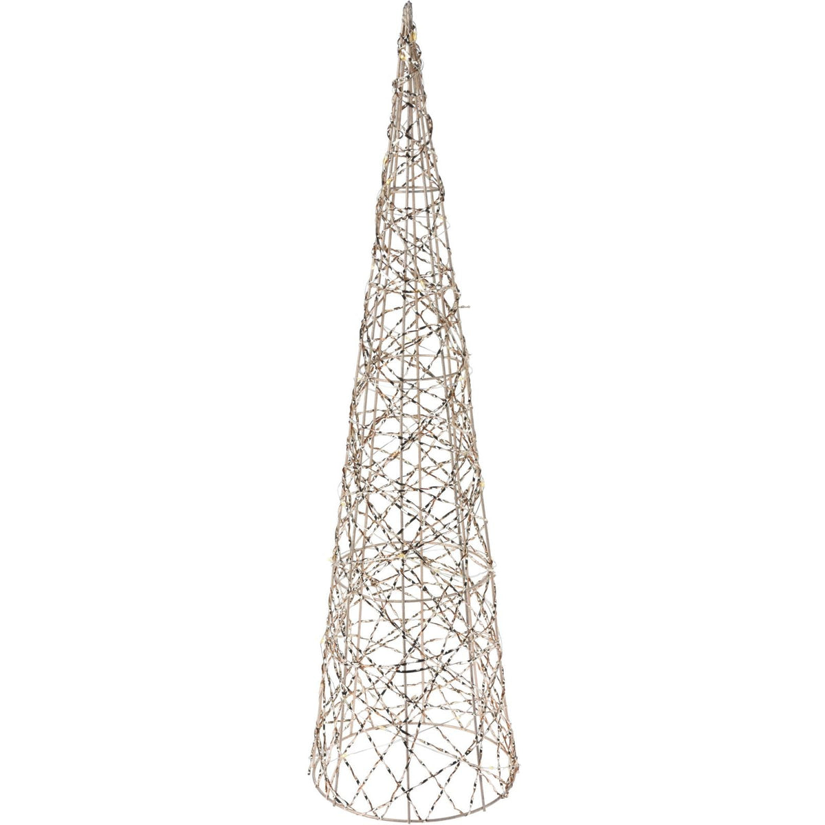 Gold Cone LED Christmas Tree | Warm White Pre-lit Light-Up Tree Cone - 60cm LED Light - Tophatter Daily Deals