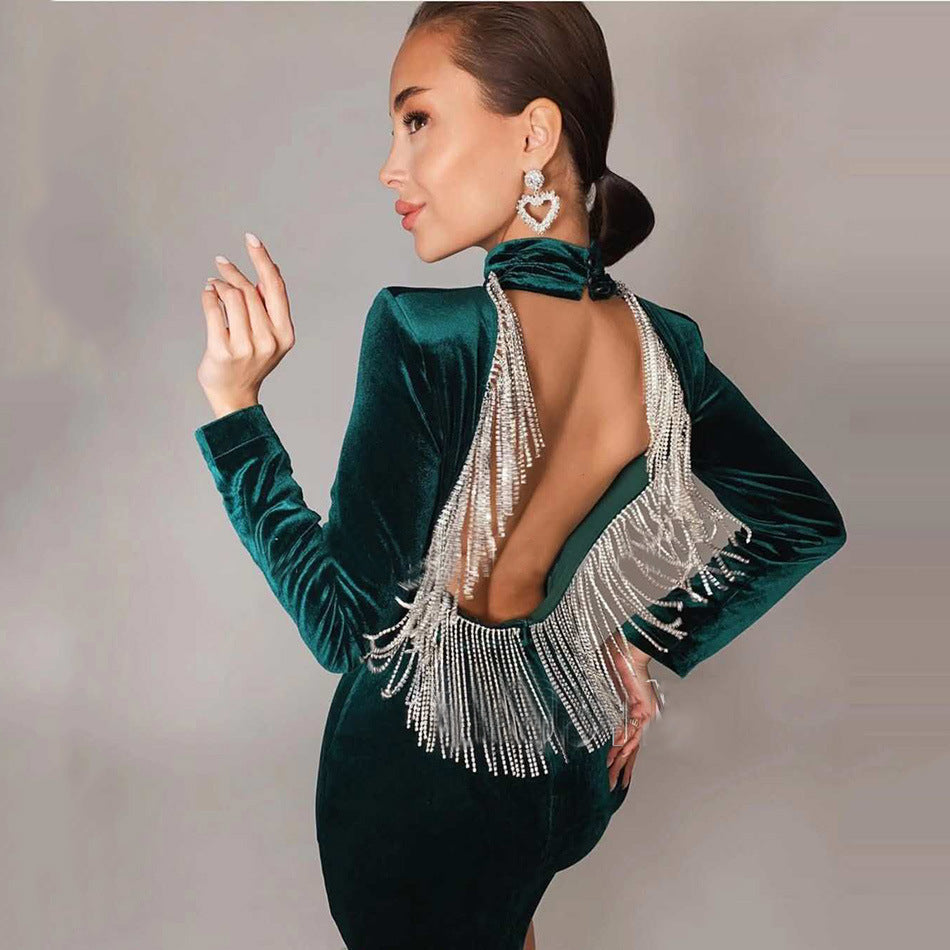 Bandage Dress Sexy Leaky Back Tight Party Dress 0 - Tophatter Daily Deals