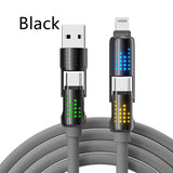 12m Lengthened Super Soft Liquid Four-in-one For Android Fast Charge Data Cable Black Usb 0 - Tophatter Daily Deals