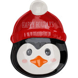 Penguin Christmas Plate | Novelty Character Snack Plate Xmas Serving Dish - 19cm Plate - Tophatter Daily Deals